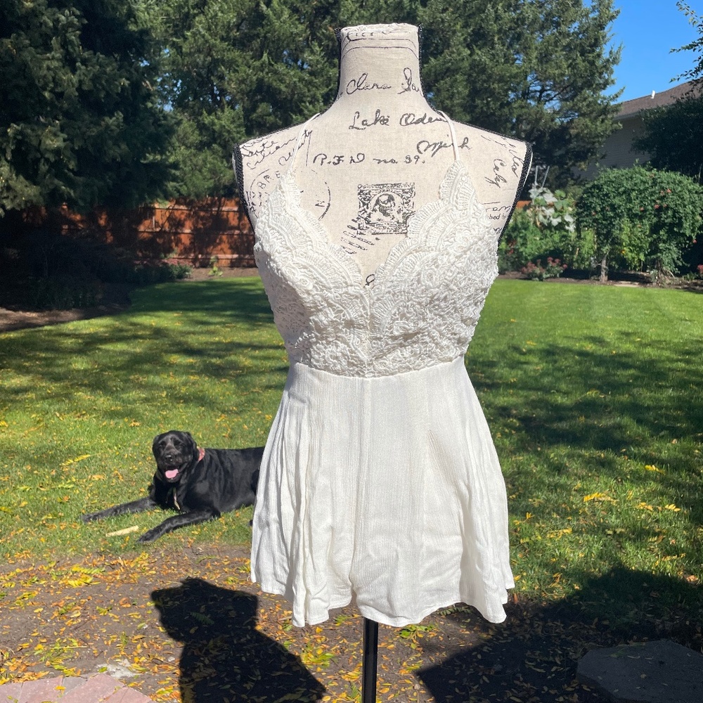 White Lulus Crossback Romper